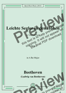 page one of Beethoven-Leichte Segler in den Hohen,Op.98 No.3,in A flat Major