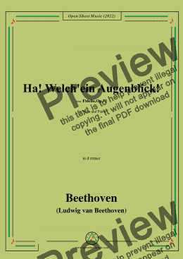 page one of Beethoven-Ha!Welch'ein Augenblick!,from 'Fidelio,Op.72',for Voice and Piano