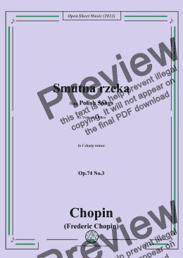 page one of Chopin-Smutna rzeka(Trübe Wellen),in f sharp minor,Op.74 No.3 