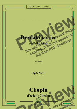 page one of Chopin-Dwojaki koniec(Zwei Leichen),in d minor,Op.74 No.11,from Polish Songs