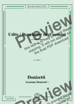 page one of Donizetti-Udite/Benefattor degl'uomini 