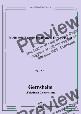 page one of Gernsheim-Nicht mit Engeln im blauen Himmelszelt,Op.3 No.2,in F Major