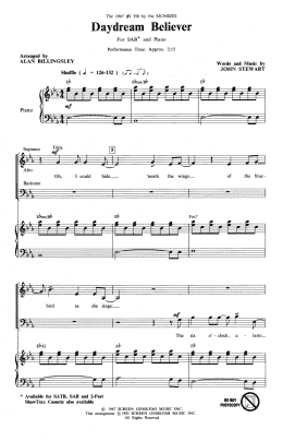 page one of Daydream Believer (arr. Alan Billingsley) (SAB Choir)