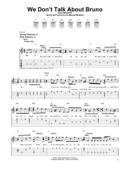 page one of We Don't Talk About Bruno (from Encanto) (Easy Guitar Tab)