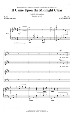 page one of It Came Upon The Midnight Clear (SATB Choir)