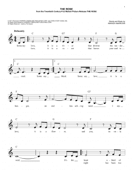 page one of The Rose (Easy Lead Sheet / Fake Book)