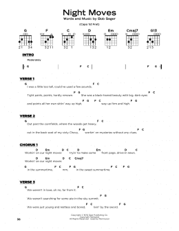 page one of Night Moves (Really Easy Guitar)