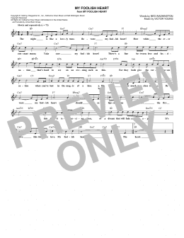 page one of My Foolish Heart (Lead Sheet / Fake Book)