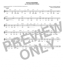 page one of I'm Old Fashioned (Lead Sheet / Fake Book)