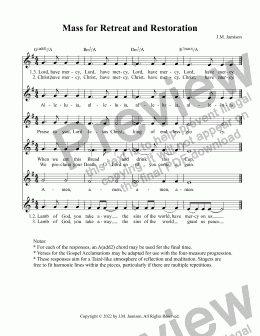 page one of Mass for Retreat and Restoration (responses)