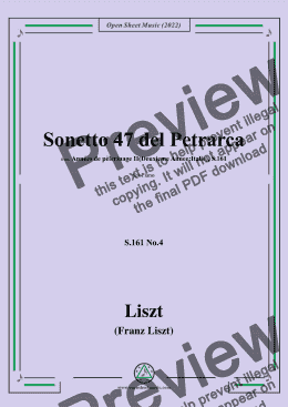 page one of Liszt-Sonetto 47 del Petrarca,S.161 No.4,from Annees de pelerinage II,S.161