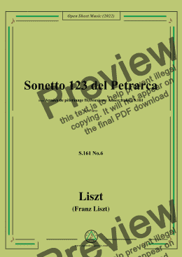 page one of Liszt-Sonetto 123 del Petrarca,S.161 No.6,from Annees de pelerinage II,S.161