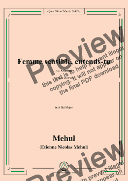 page one of Méhul-Femme sensible,entends-tu,from Ariodant