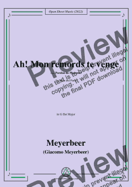 page one of Meyerbeer-Ah!Mon remords te venge,from Pardon de Ploermel