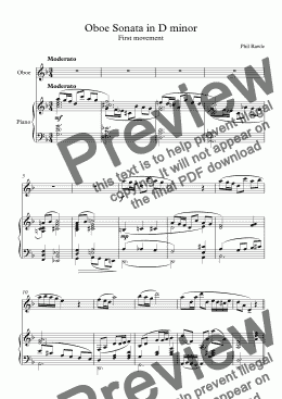 page one of Oboe Sonata in D minor