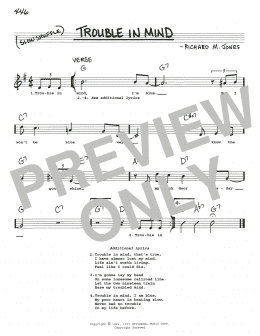 page one of Trouble In Mind (Real Book – Melody, Lyrics & Chords)