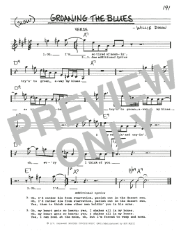 page one of Groaning The Blues (Real Book – Melody, Lyrics & Chords)