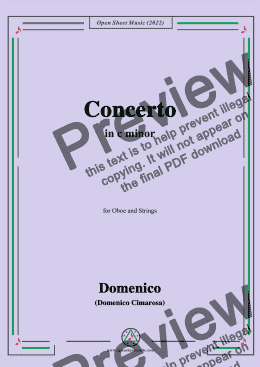 page one of Cimarosa-Concerto,in c minor,for Oboe and Strings