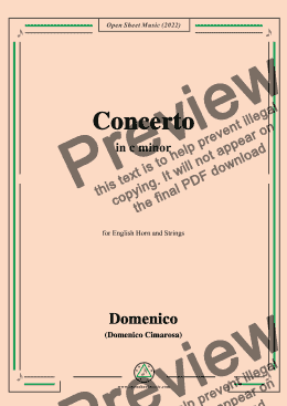 page one of Cimarosa-Concerto,in c minor,for English Horn and Strings