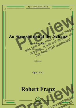 page one of Franz-Zu Strassburg auf der Schanz,in e minor,Op.12 No.2