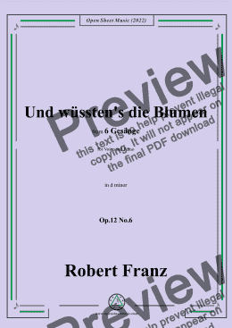 page one of Franz-Und wusstens die Blumen,in d minor,Op.12 No.6