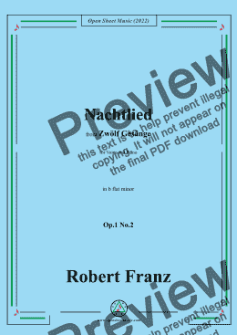 page one of Franz-Nachtlied,in b flat minor,Op.1 No.2