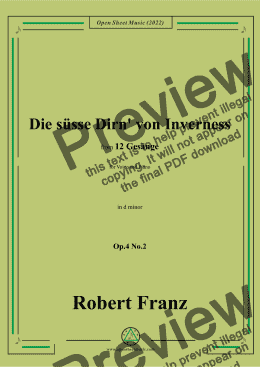 page one of Franz-Die susse Dirn von Inverness,in d minor,Op.4 No.2