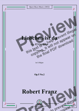 page one of Franz-Liebchen ist da,in A Major,Op.5 No.2,from 12 Gesange