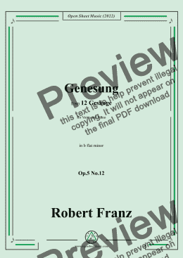 page one of Franz-Genesung,in b flat minor,Op.5 No.12