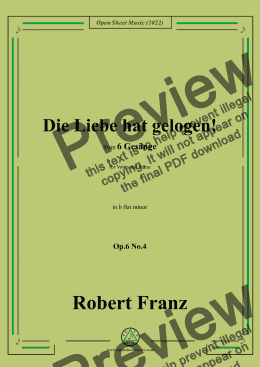 page one of Franz-Die Liebe hat gelogen!,in b flat minor,Op.6 No.4