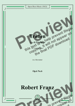 page one of Franz-Tranen,in e flat minor,Op.6 No.6,from 6 Gesange