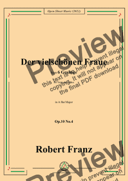 page one of Franz-Der vielschonen Fraue,in A flat Major,Op.10 No.4