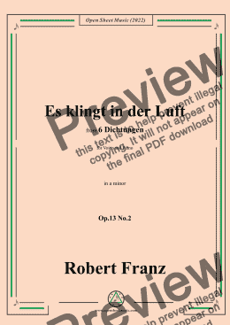 page one of Franz-Es klingt in der Luft,in a minor,Op.13 No.2