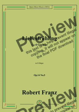 page one of Franz-Liebesfruhling,in D Major,Op.14 No.5