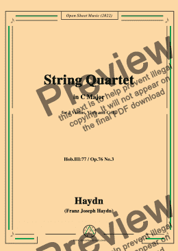 page one of Haydn-String Quartet,in C Major,Hob.III 77