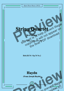 page one of Haydn-String Quartet,in d minor,Hob.III 76