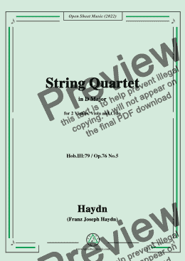 page one of Haydn-String Quartet,in D Major,Hob.III 79