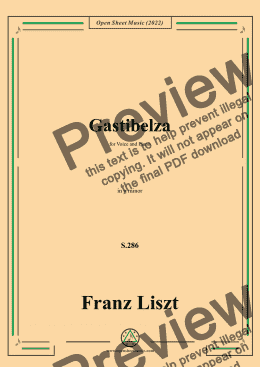 page one of Liszt-Gastibelza,S.286,in g minor,for Voice and Piano