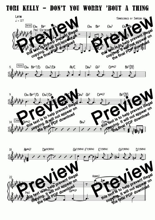 Tori Kelly Dont You Worry Bout A Thing Download Sheet Music Pdf 1761