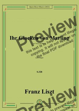 page one of Liszt-Ihr Glocken von Marling,S.328,in E Major,for Voice and Piano 