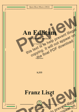 page one of Liszt-An Edlitam(Zur silbernen Hochzeit),S.333,in g minor