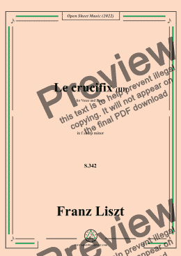 page one of Liszt-Le crucifix III,S.342,in f sharp minor,for Voice and Piano