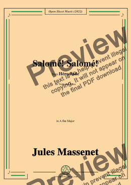 page one of Massenet-Salomé!Salomé!,in A flat Major,from Hérodiade