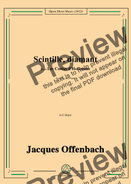 page one of Offenbach-Scintille,diamant,in E Major