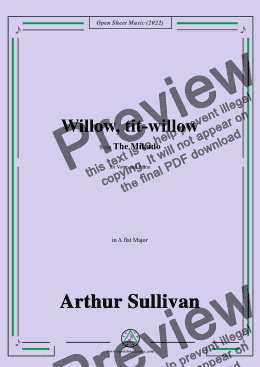 page one of Sullivan-Willow,tit-willow(On a tree by a river),in A flat Major