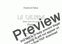 page one of Delius: La Calinda (Dance from The Opera Koanga) for Piano Duet (4 hands)