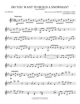 page one of Do You Want To Build A Snowman? (from Frozen) (Xylophone Solo)