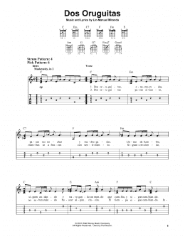 page one of Dos Oruguitas (from Encanto) (Easy Guitar Tab)