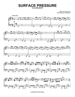 page one of Surface Pressure (from Encanto) (Piano Solo)