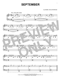 page one of September (Piano Solo)